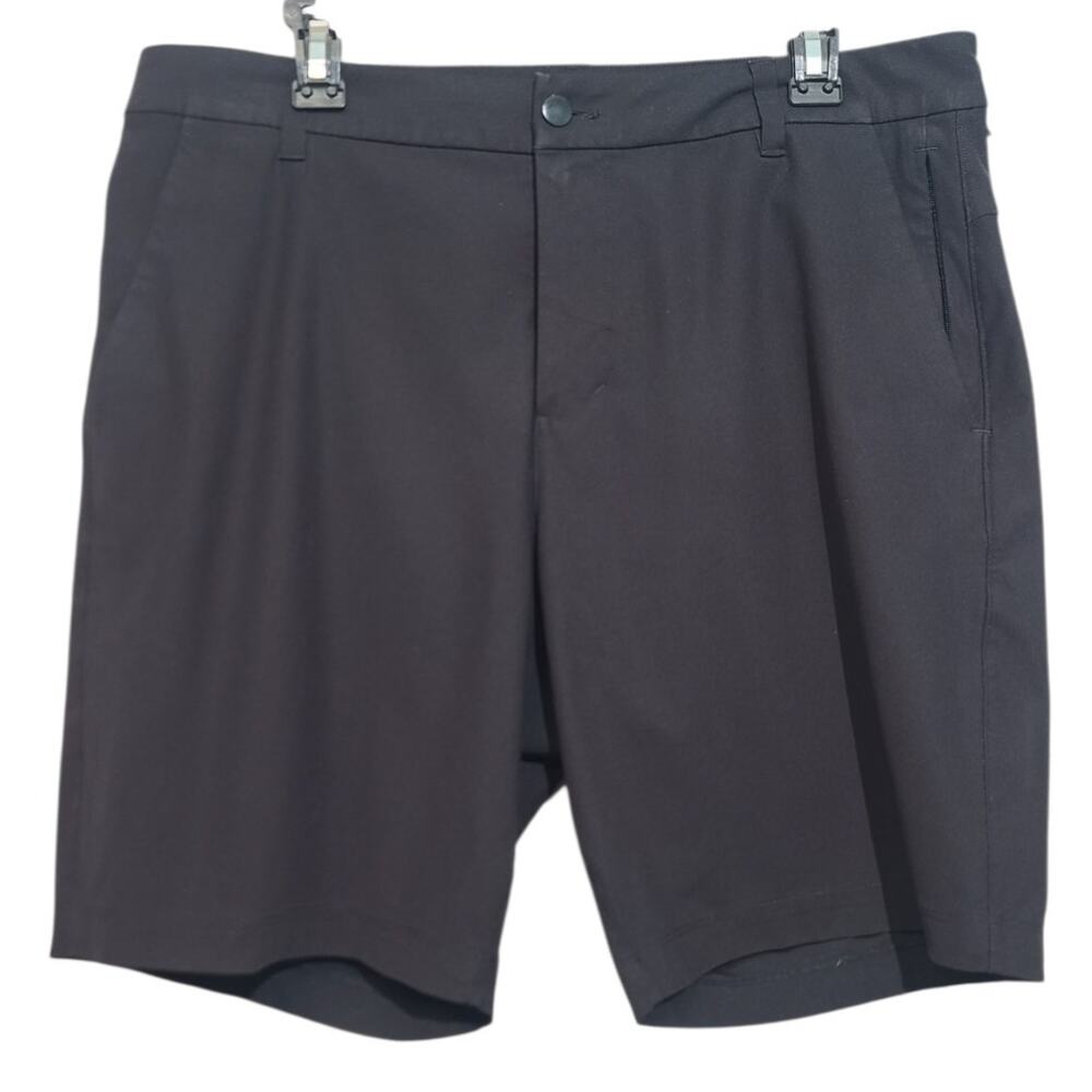 lululemon Men's Commission Short Slim Warpstreme 9" Black 34 Golf Chino